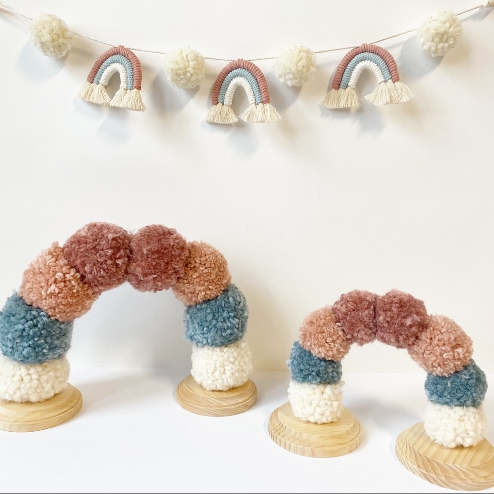 Rainbow Pom Pom Table Centerpiece Kids Party Decorations Baby Room Nursery Decor